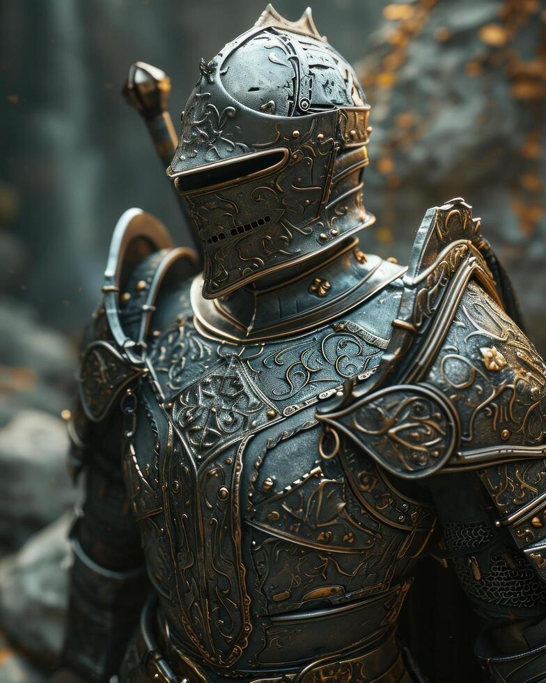 a person in a suit of armor photo
