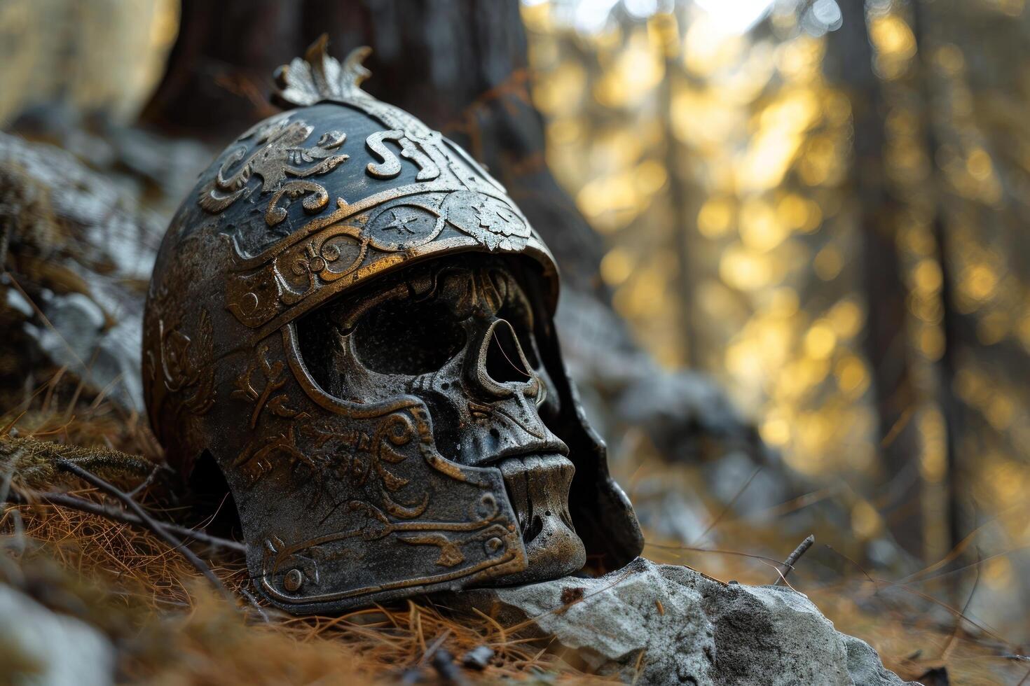 a skull in a helmet photo