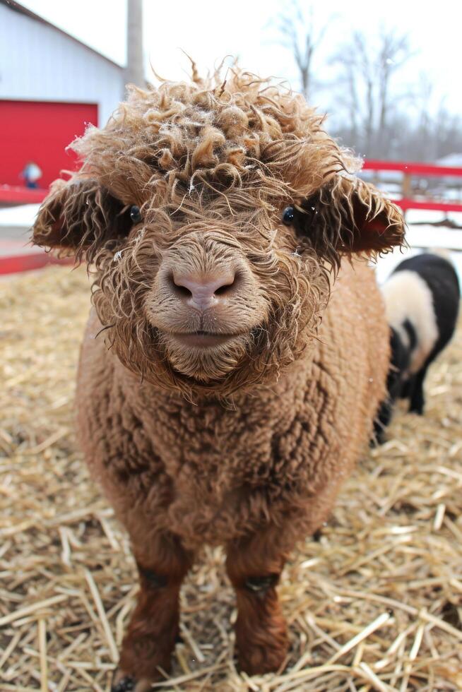 a close up of a sheep photo