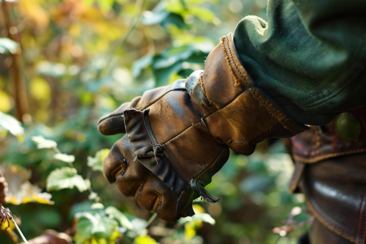 a glove on a persons hand photo