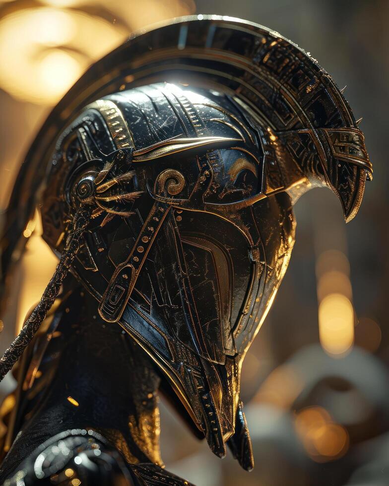 a close up of a helmet photo