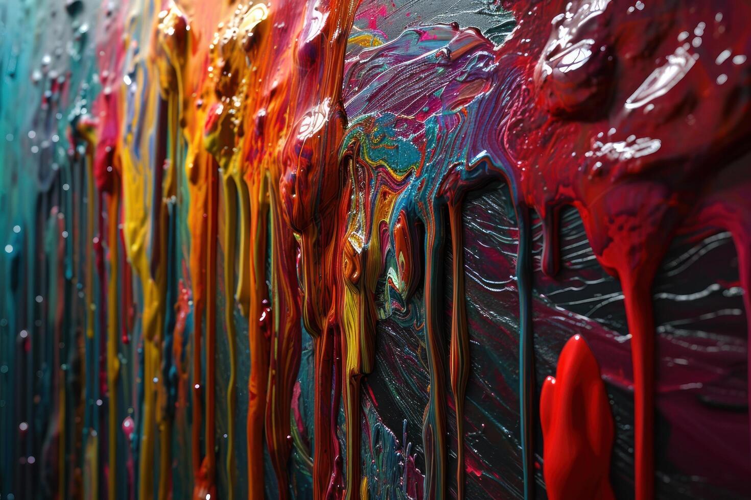 a close up of paint dripping photo