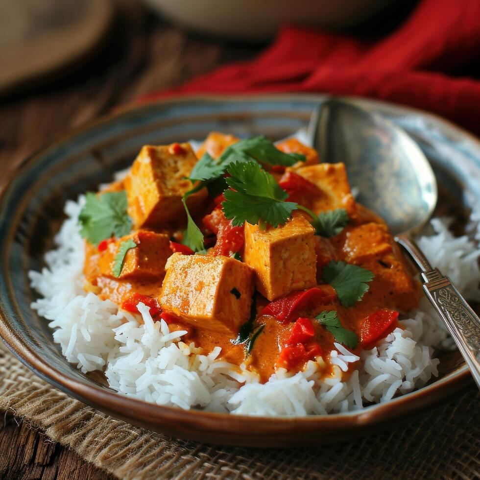 a plate of food with a spoon photo