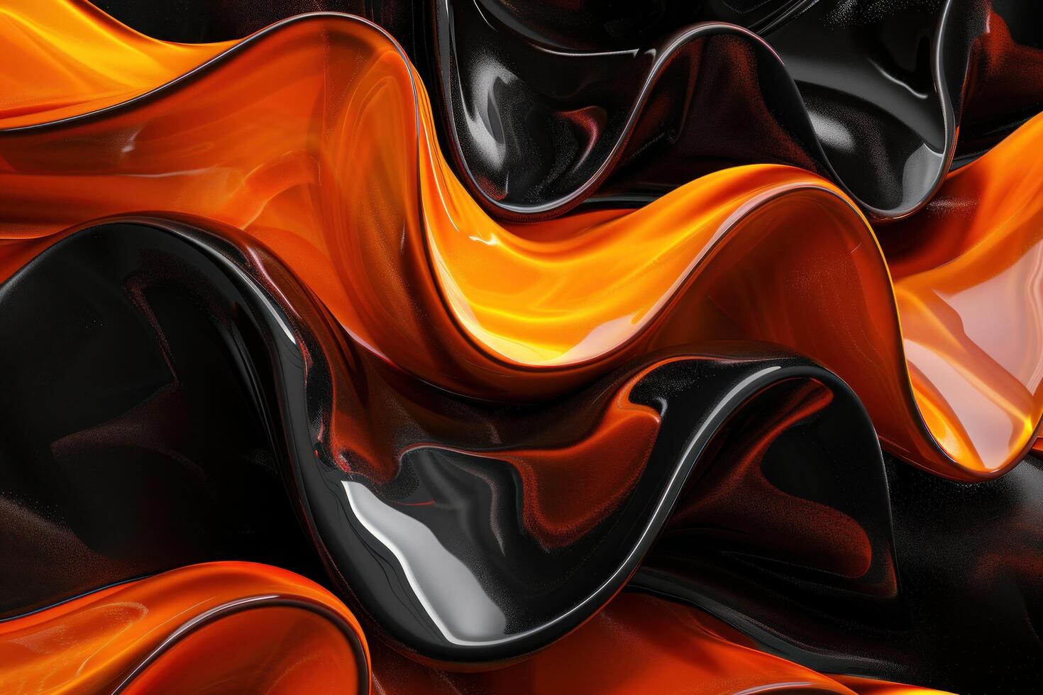a black and orange wavy fabric photo