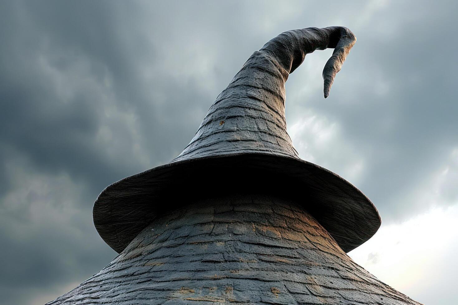 a pointed hat on top of a building photo