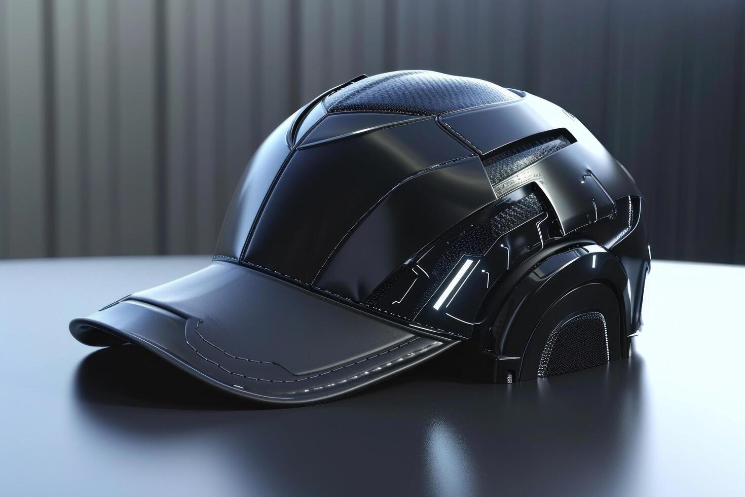 a black hat on a table photo