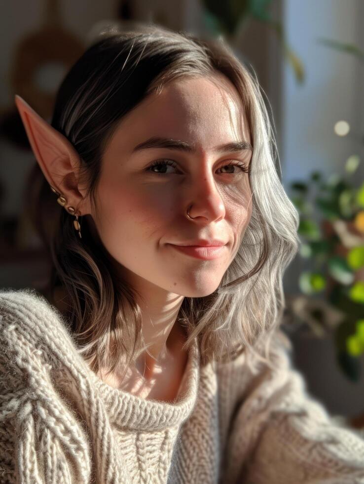 a woman with elf ears photo