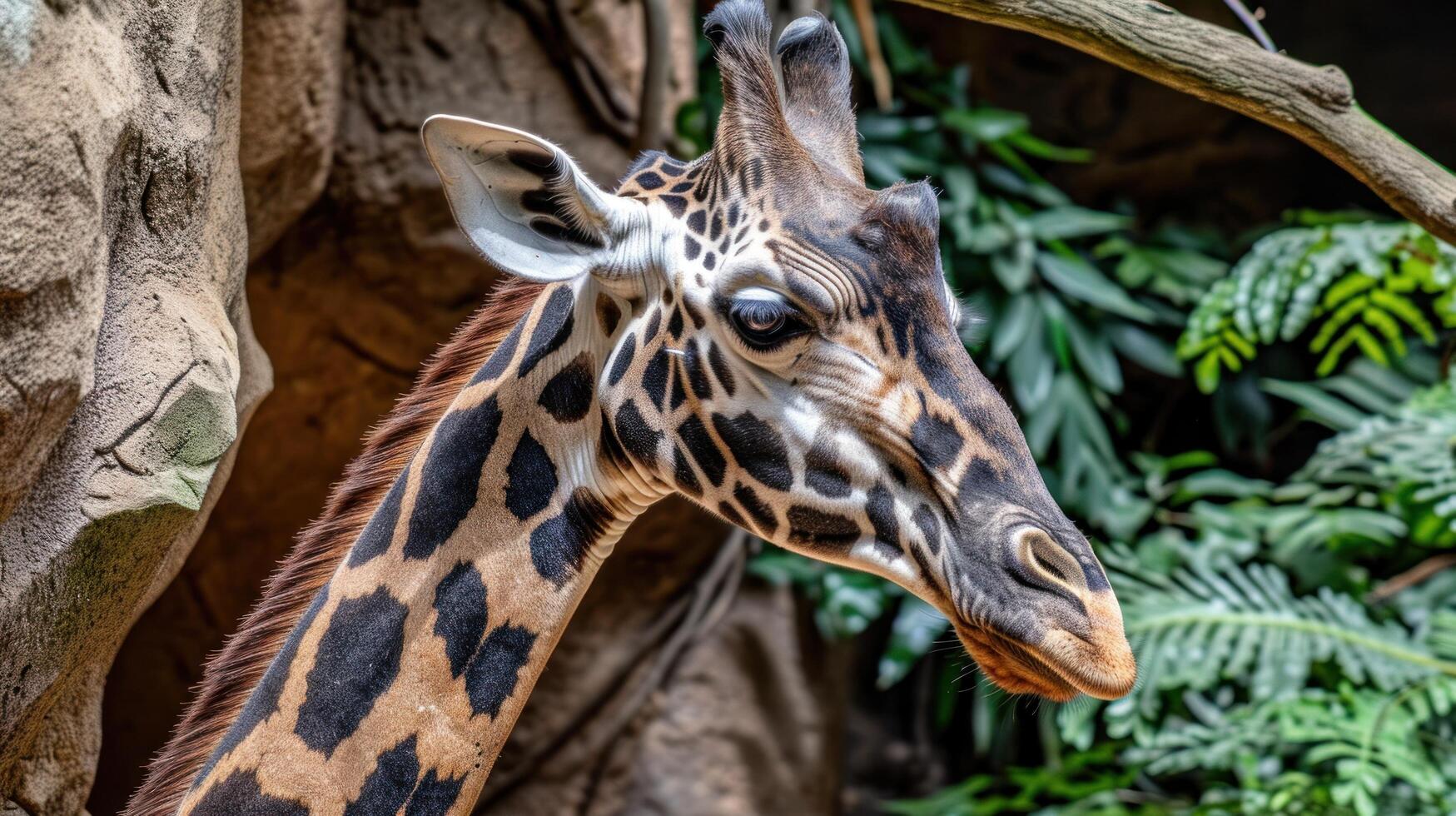 a giraffe standing in a tree photo