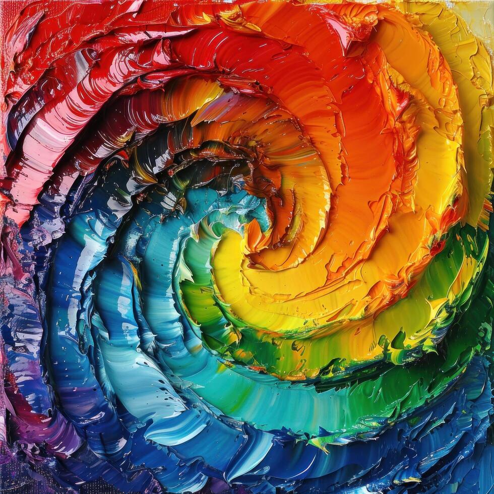 a colorful swirl of paint photo