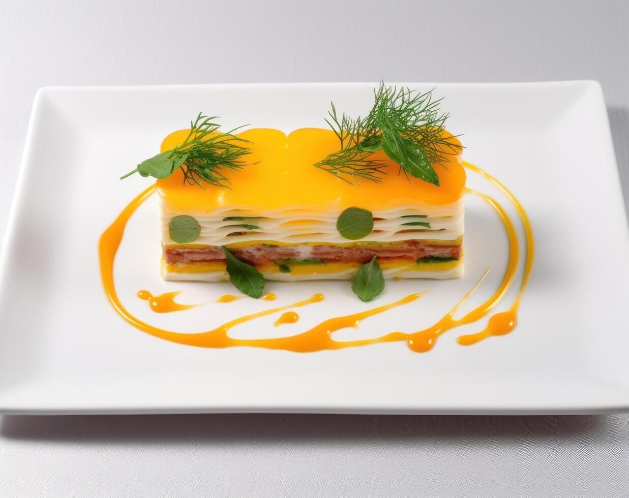a plate of food on a table photo