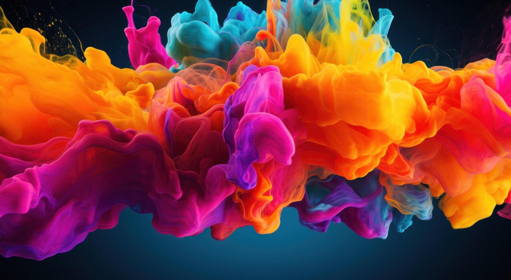 a colorful cloud of ink photo