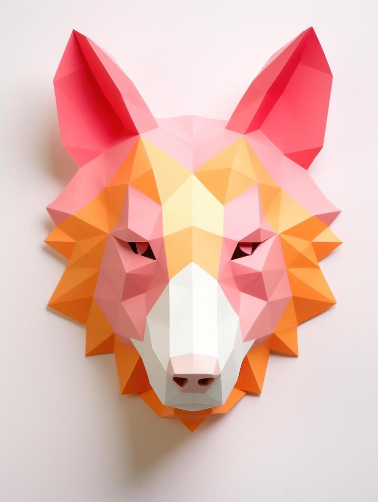 a paper cut out of a dogs head photo