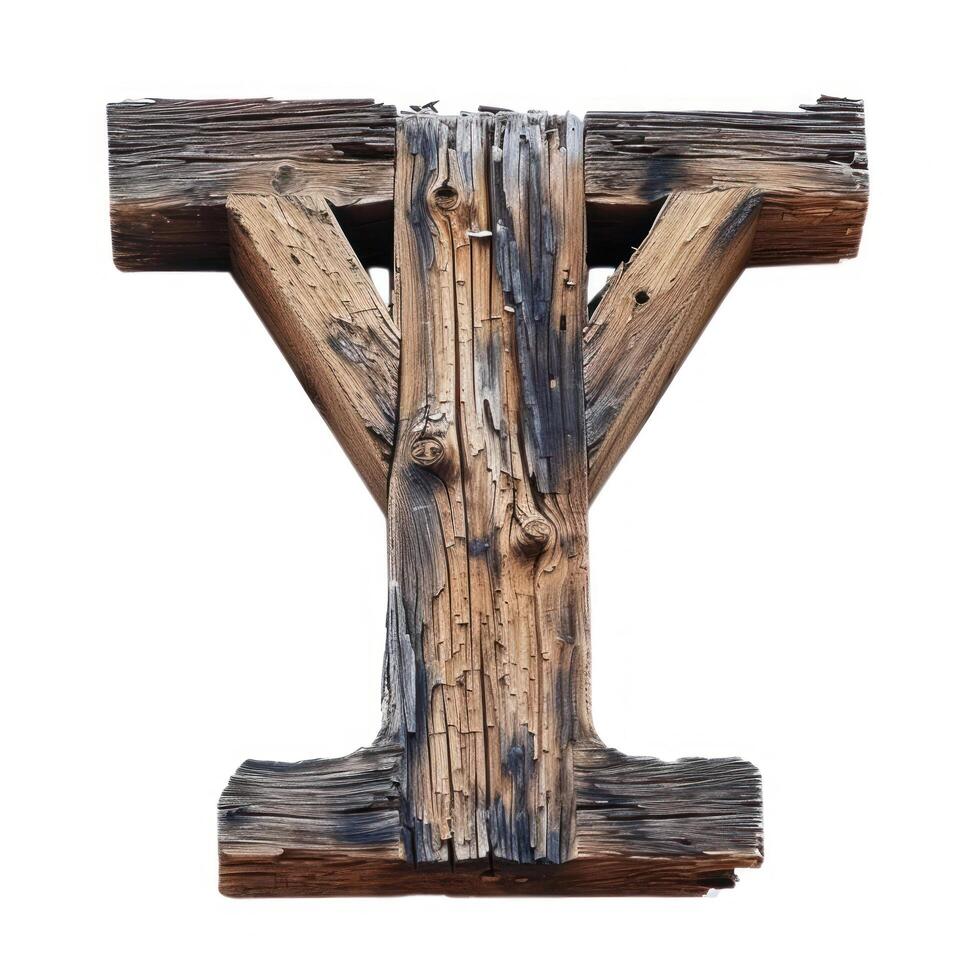 a wooden letter y photo