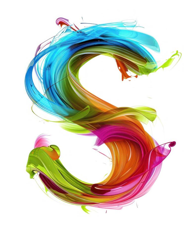 a letter made of colorful paint photo