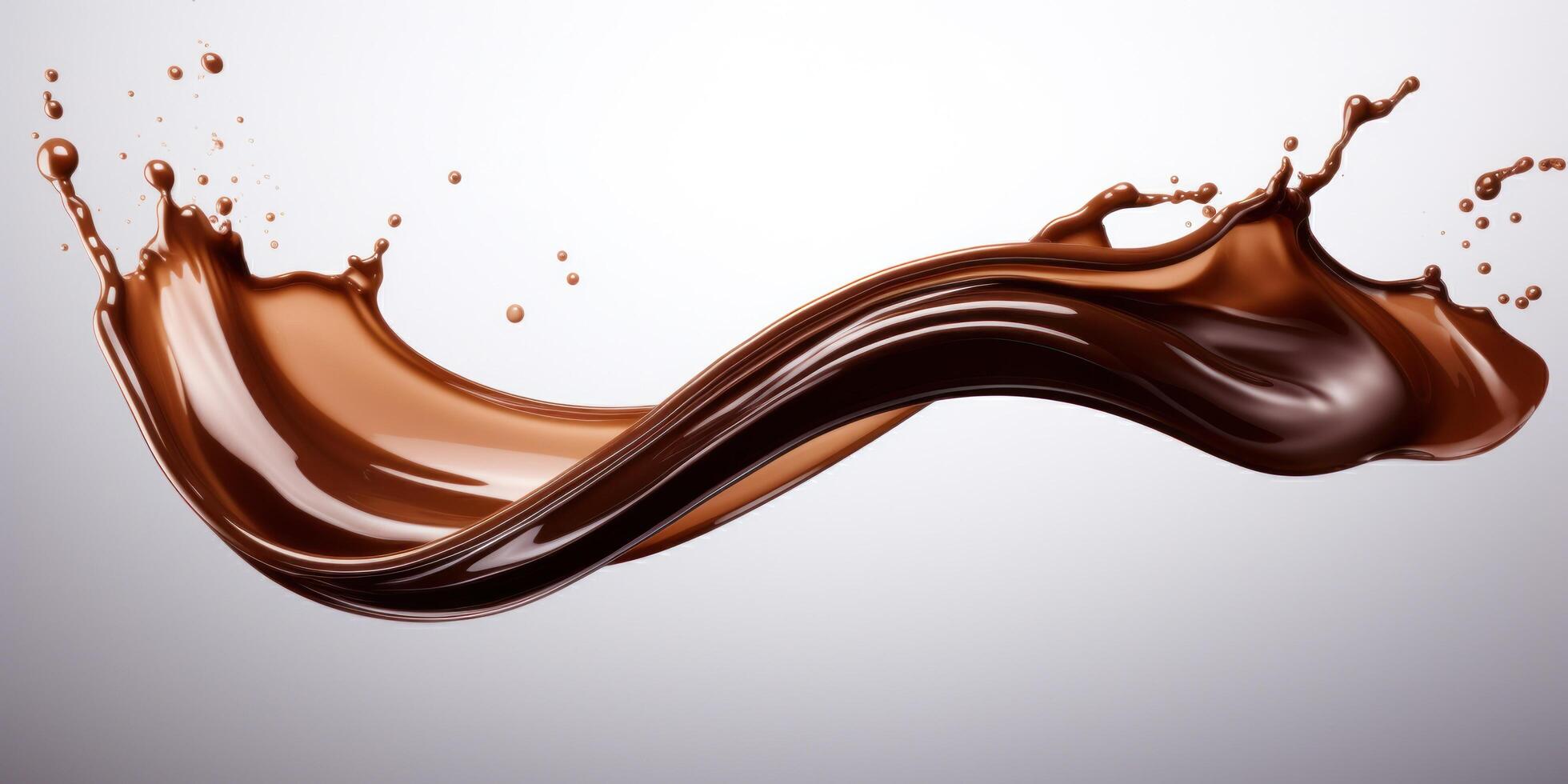 a liquid chocolate splashing in a wave photo