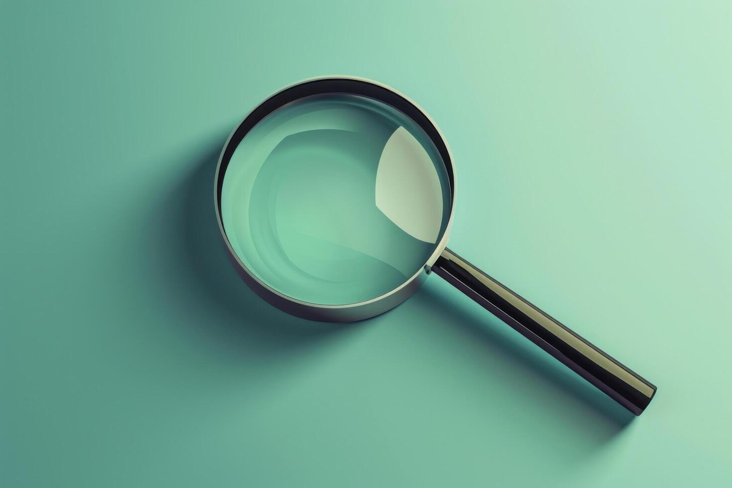 a magnifying glass on a green surface photo
