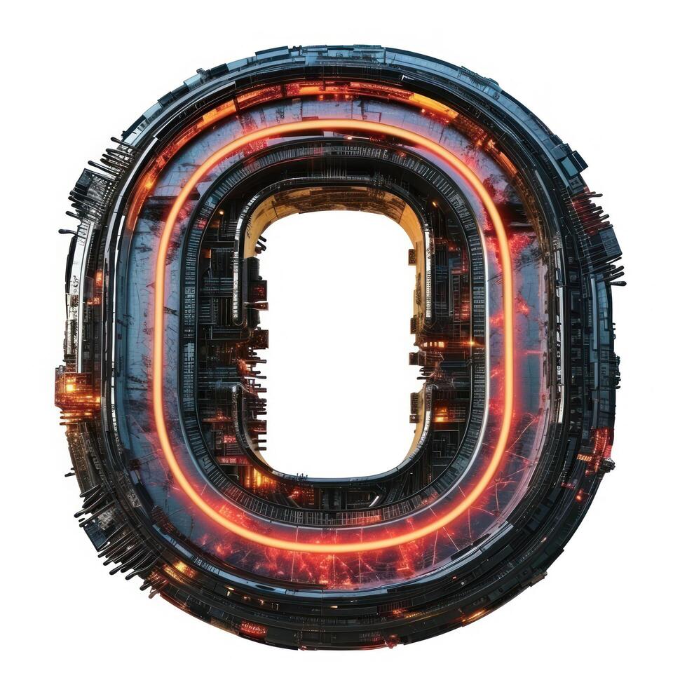 a letter o made of metal photo