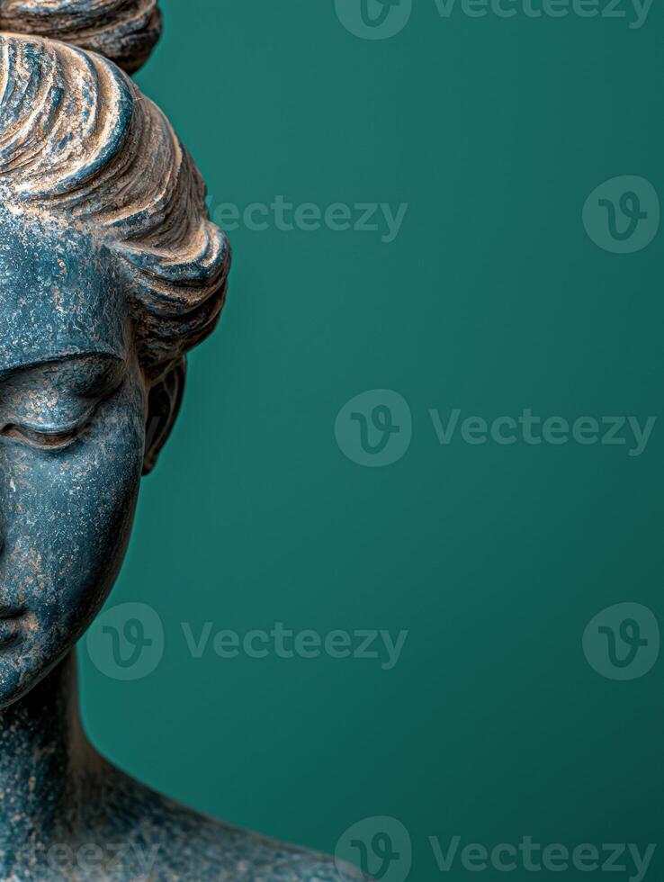 Close up of an ancient stone sculpture photo