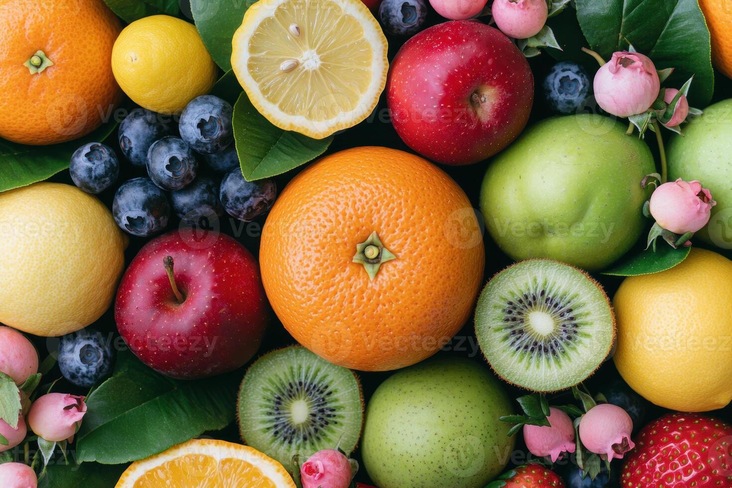 Assortment of fresh colorful fruits photo