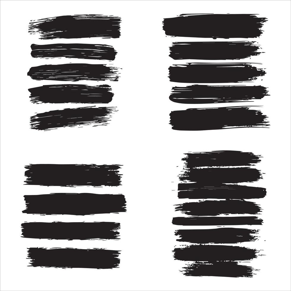 Texture brushes and modern grunge brush lines. An element of the artistic design of the brush for the design of the frame vector