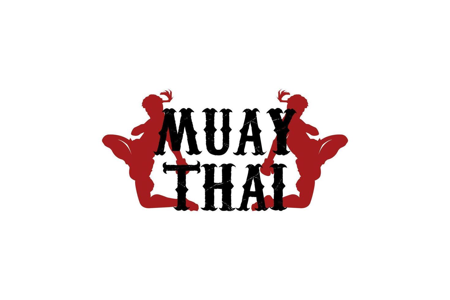 muay thai logo icon illustration vector
