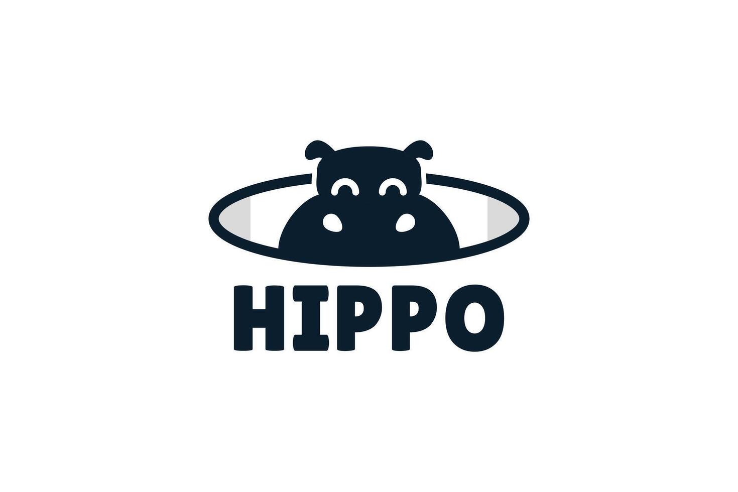 hippo logo icon illustration vector