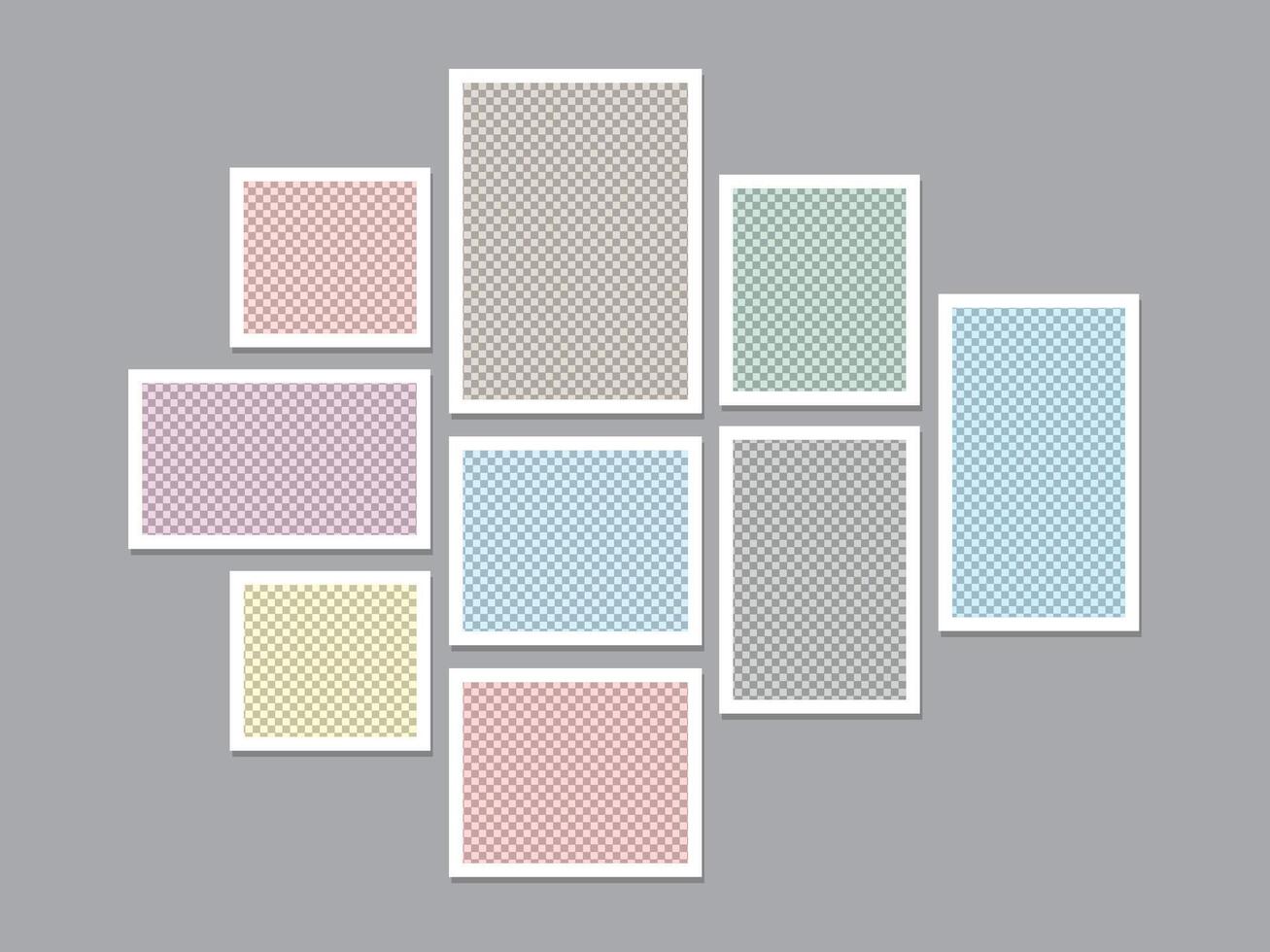 blank instant photograph frame template design vector
