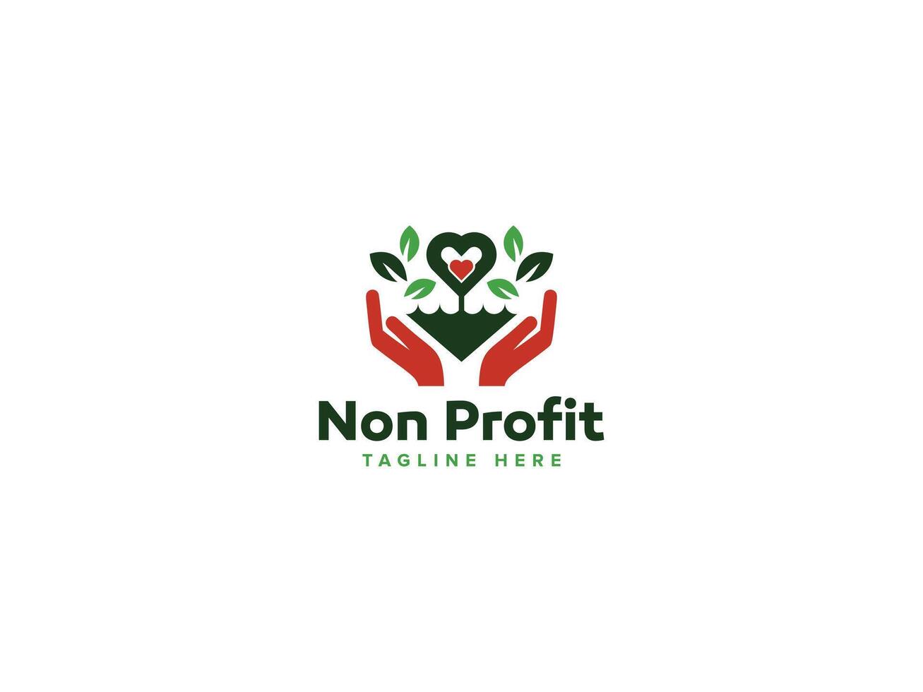 Trailblazing Non Profit Logos, Designs that Inspire Change with Hand Heart Leaf vector