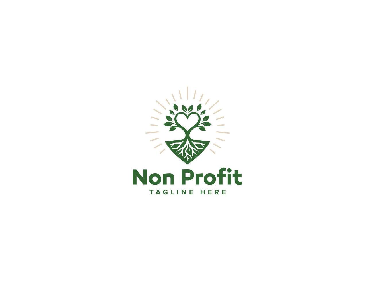 Inspirational Nonprofit Logo Design, Crafting Unity and Hope with Heart Tree Root vector