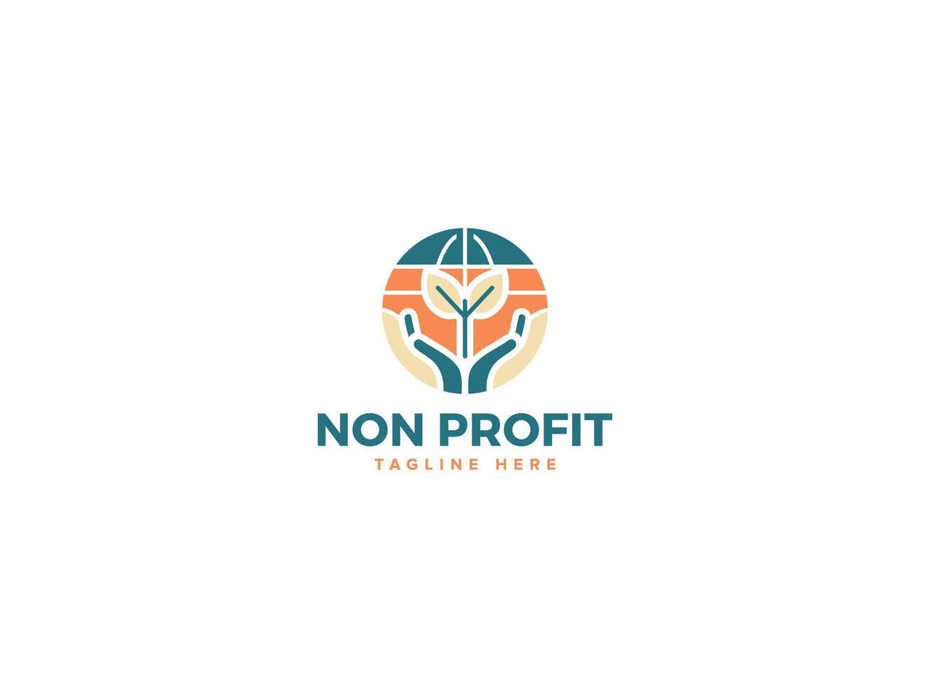 Empowered Nonprofit Logos, Visuals of Transformation with Globe Hand Leaf vector