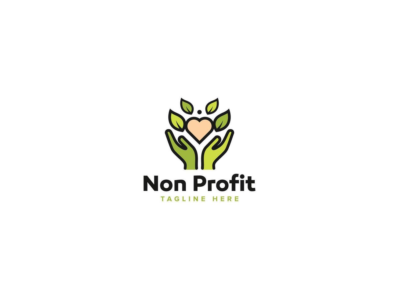 Symbolic Nonprofit Logo Design, Articulating a Mission with Hand Love Leaf Person vector