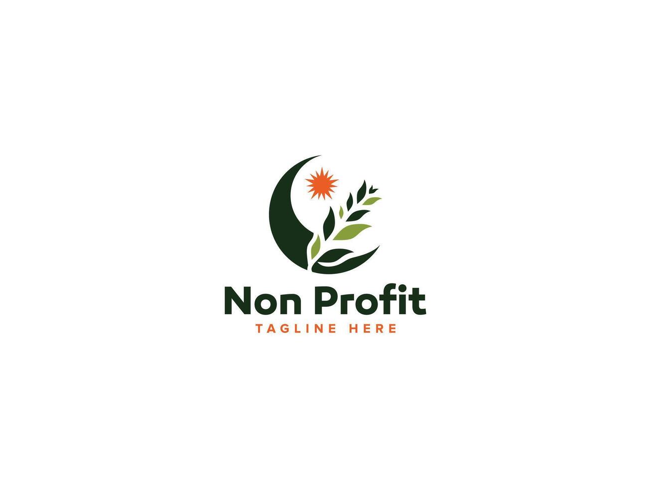Innovative Non Profit Emblems, Visualizing Community Impact with Moon Star Leaf vector