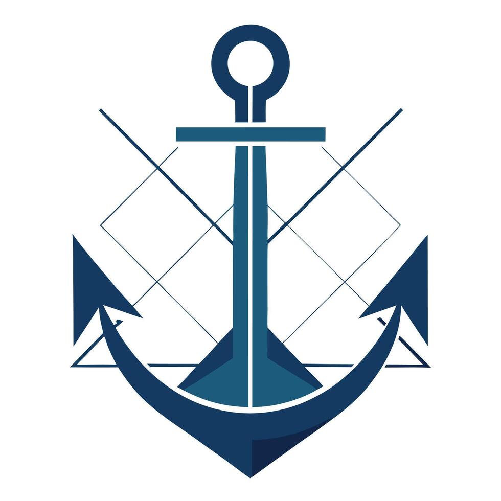 Anchor with Abstract Shapes vector