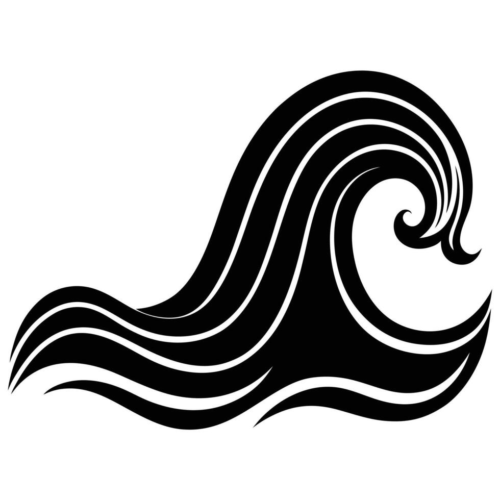 Contemporary Line Wave Art vector