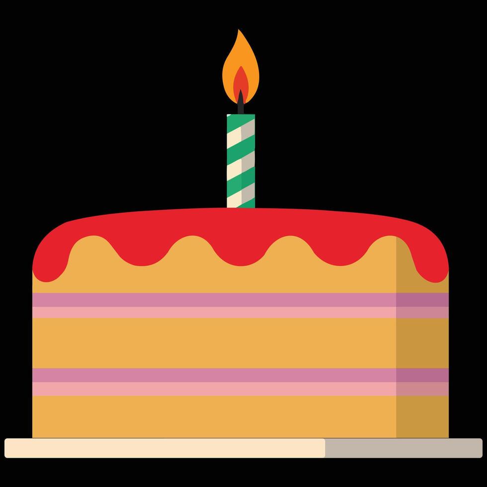 Birthday Cake Flat Design Party Icon with Side Shadow vector