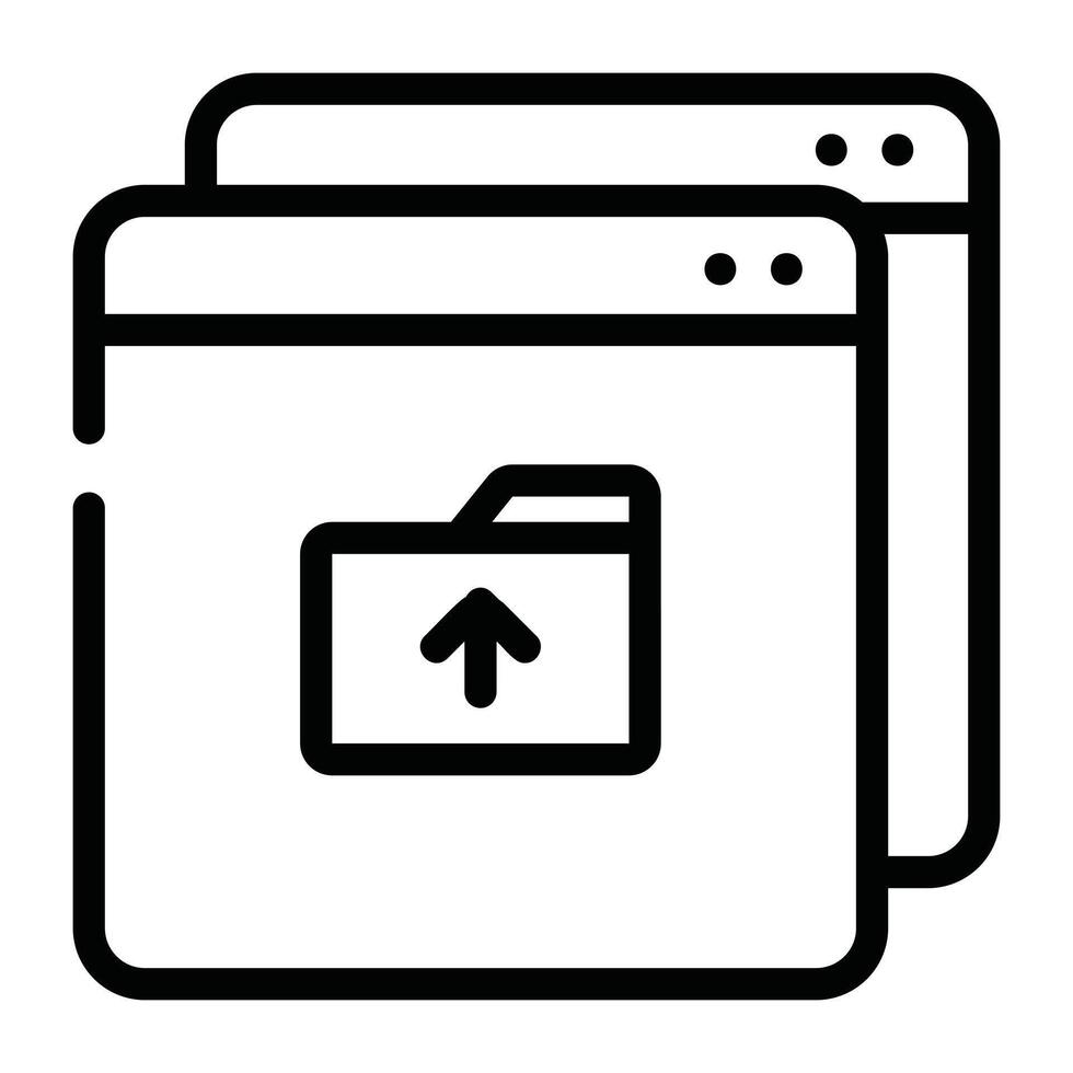 Upload File Icon Outline vector
