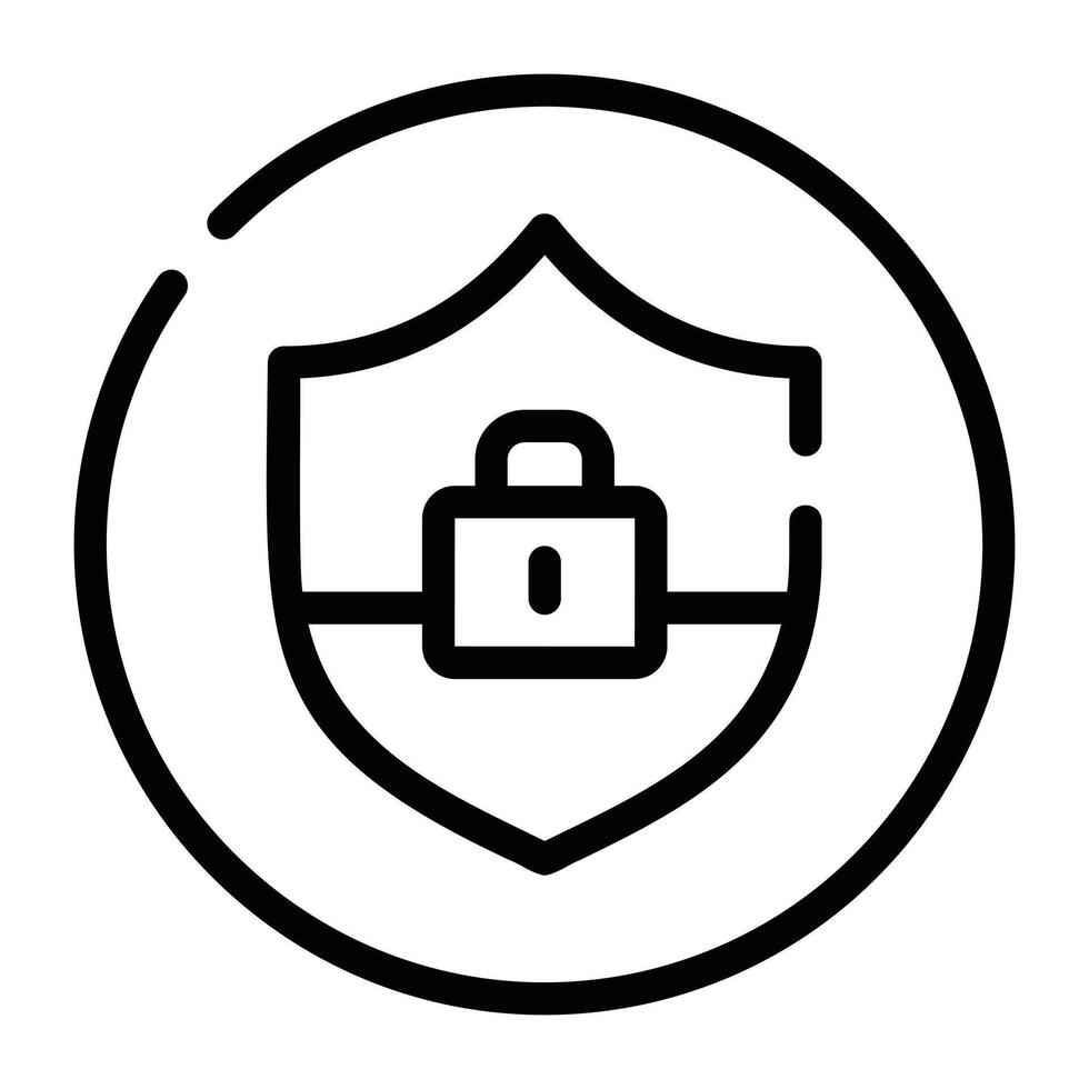 Secure Network Line Icon vector