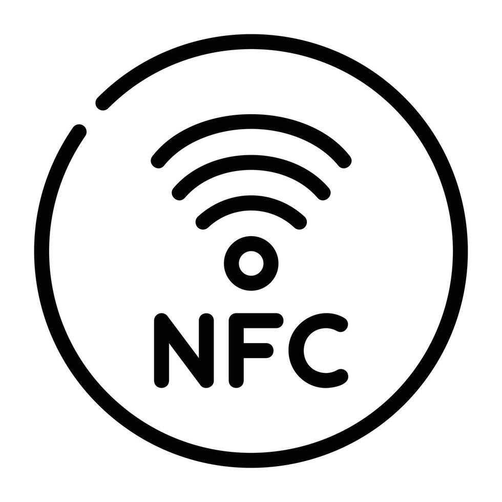 NFC Connection Outline Icon vector