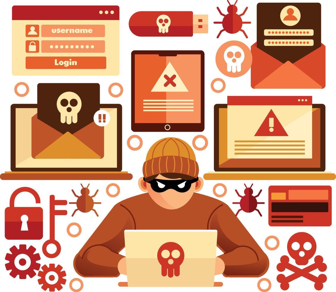 Hacker Elements Illustration vector