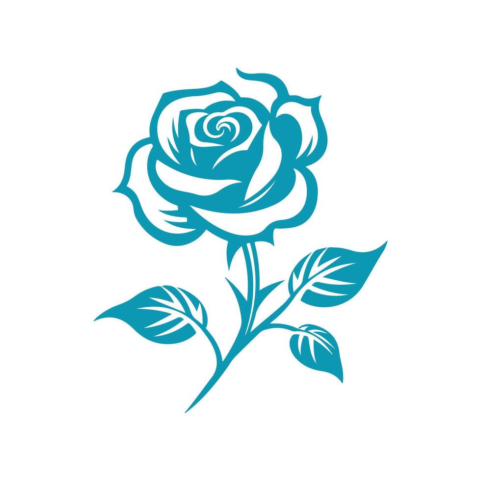Rose Flower Outline vector