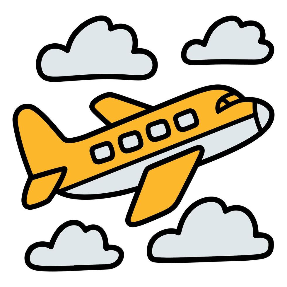 Transport airplane icon vector