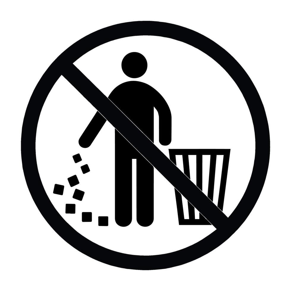 Do not throw garbage sign. vector
