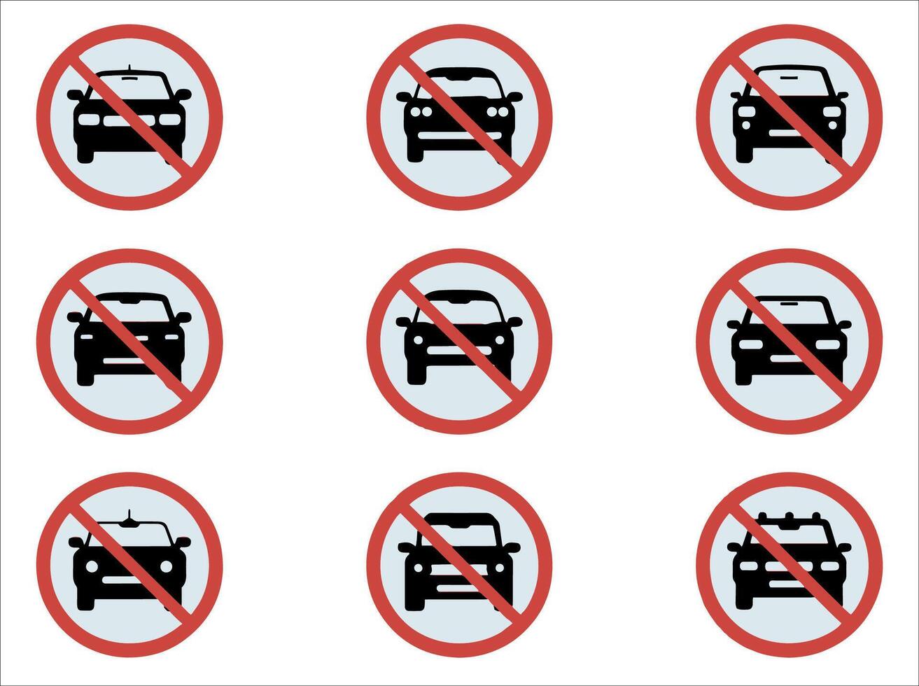 No car allowed prohibition icon sign Do not drive symbol vector