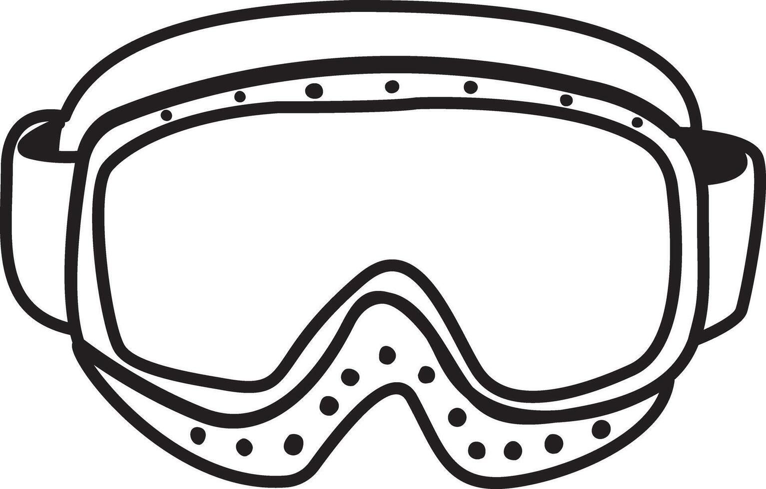 Ski goggles icon in hand drawn style vector