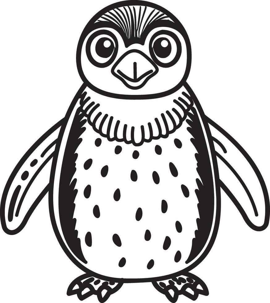 Penguin icon in hand drawn style vector