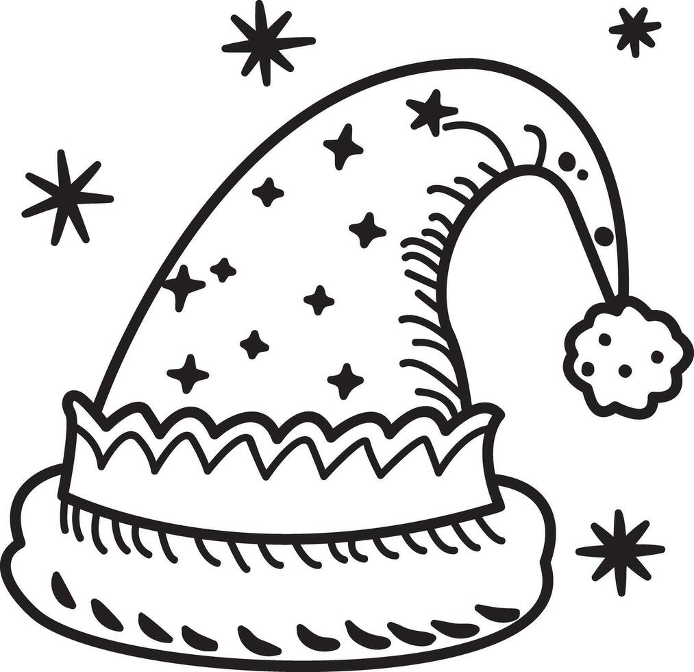 A sketchy icon of elf hat vector