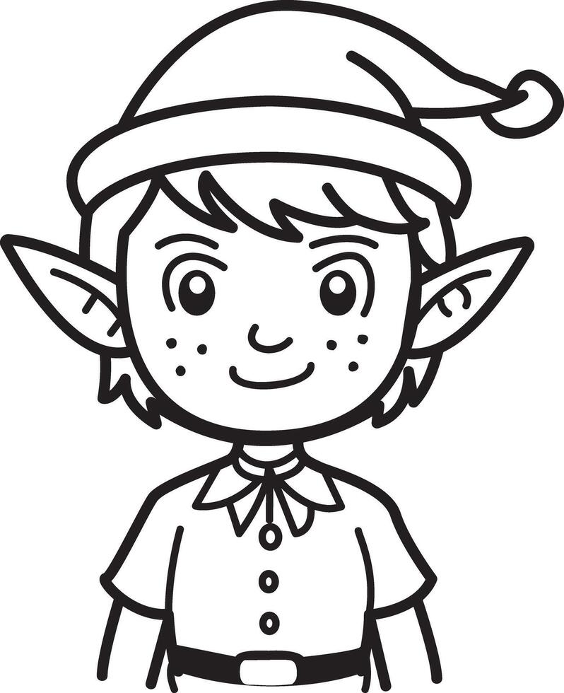 A hand drawn icon of elf character vector