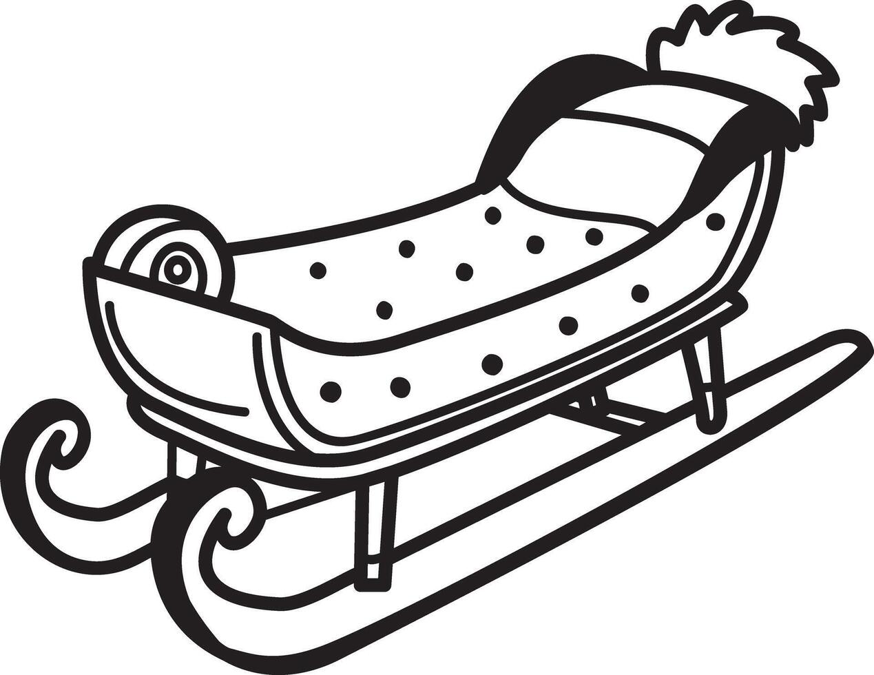 A sketchy style icon of an ice sled vector