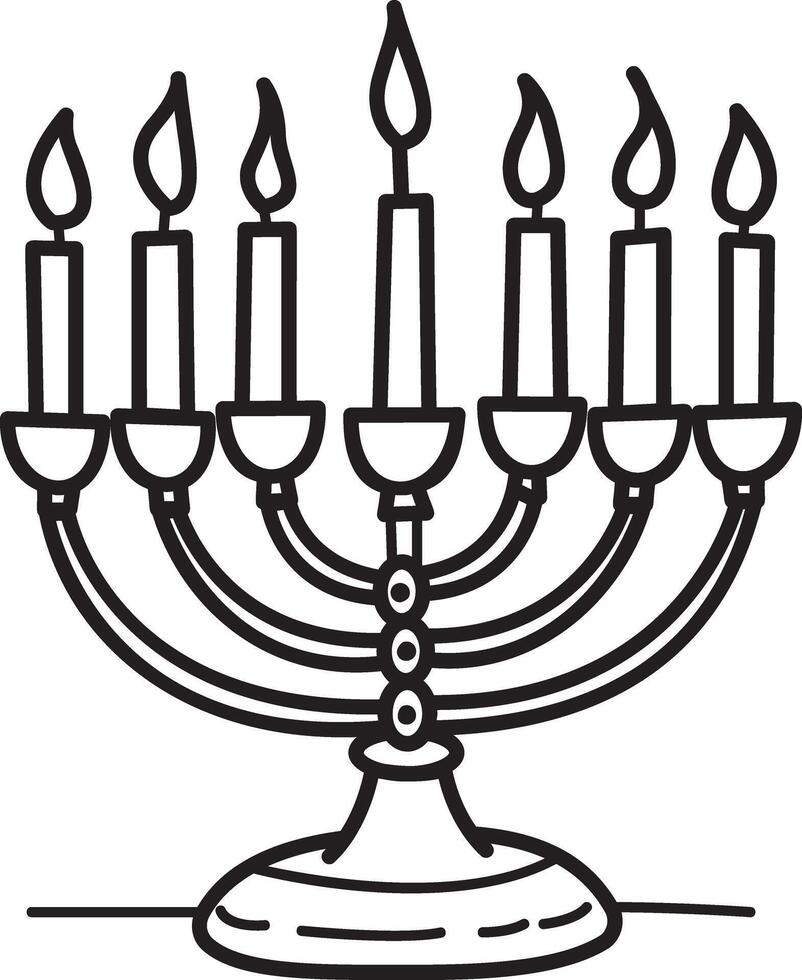 Kwanzaa candles icon in doodle style vector