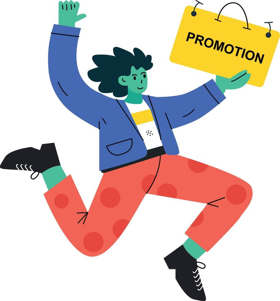 Employee promotion joy, flat style illustration vector